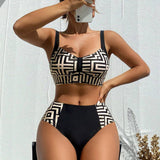Helena - Biquíni elegante de duas peças com padrão