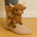 Daniela | Meias de Malha Macias com Animal 3D