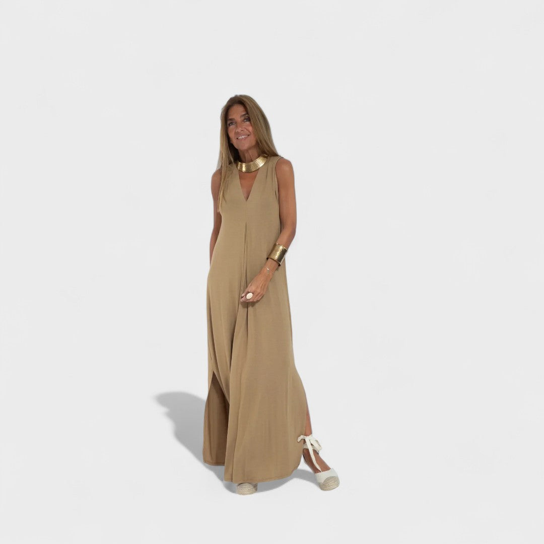 Filipa - Colete + Vestido Longo com Decote em V