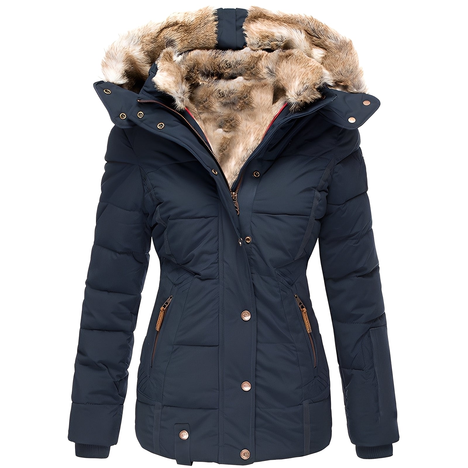 OLIVIA™ – Casaco slim-fit elegante com gola de pelo