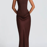 Leonor ❘ Vestido maxi com decote quadrado
