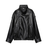 Beatriz | Casaco Feminino de Pele Sintética Estilo Streetwear