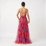 Helena | Vestido de Gala em Tule com Estampado Aguarela