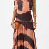 Catarina | Vestido Maxi Assimétrico com Estampado Abstrato