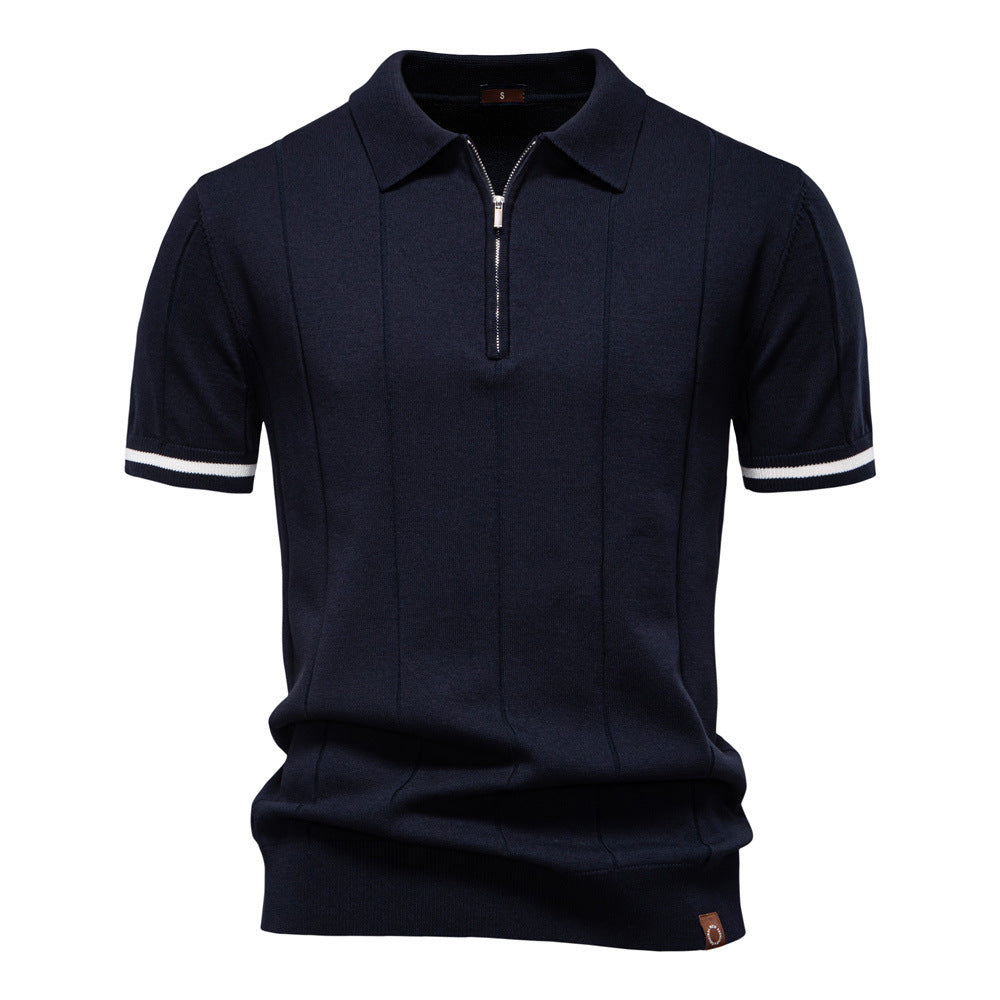 Polo de Meio Zíper - Textura Vertical