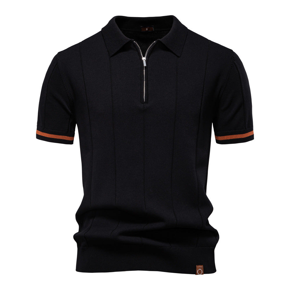 Polo de Meio Zíper - Textura Vertical