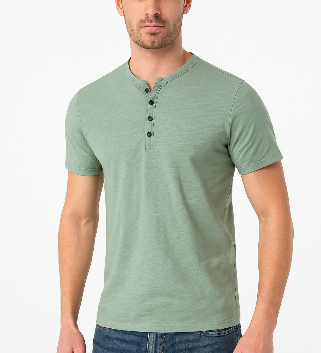 Camisa Henley - Gola com Botões