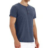 T-Shirt Henley - Malha Macia Gola