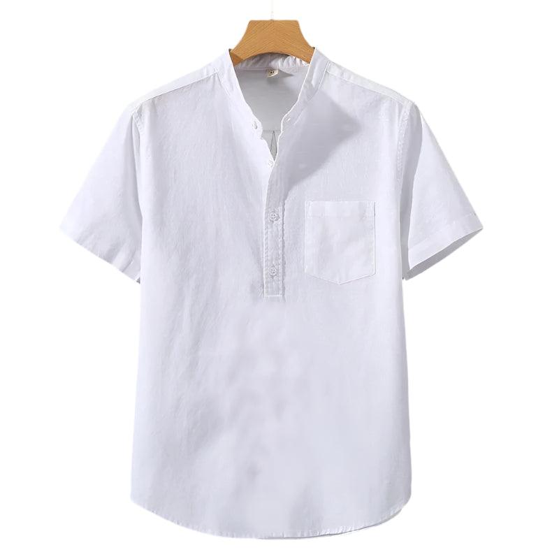 Camisa em Mistura de Poliéster - Gola Alta