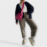 Chandra - Calças de ganga vintage leopardo