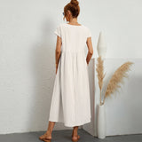 Inês | Vestido Midi em Algodão com Bolsos