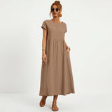Inês | Vestido Midi em Algodão com Bolsos