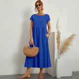 Inês | Vestido Midi em Algodão com Bolsos