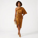 Cátia - Vestido com Brilho em Cetim
