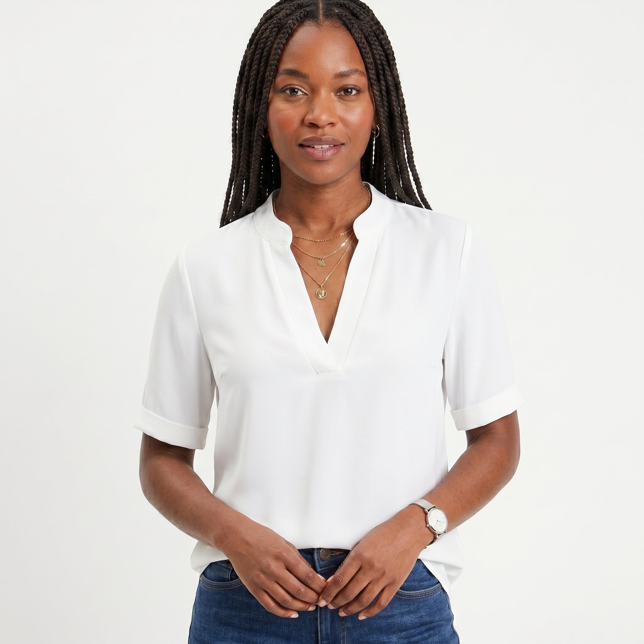 Célia - Blusa Fluida Decote em V